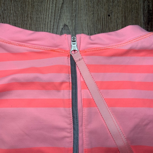 Lululemon Run: Warm Up Crew Ocean Stripe Bleached Coral / Pop Orange Size 4 - Picture 8 of 8